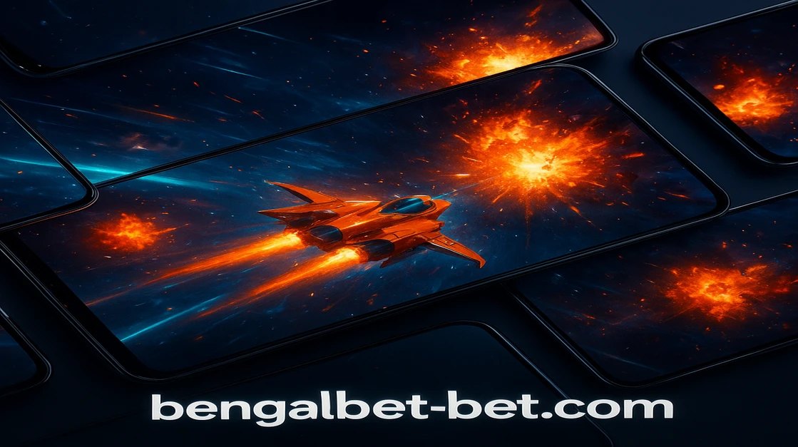 bengalbet প্ল্যাটফর্মের গেমিং দৃশ্যে ট্যাবলেট স্ক্রিন থেকে বেরিয়ে আসা জ্বলন্ত লাল বিমানটি চারপাশে থাকা আরও বিমান ও খেলার উপাদানগুলোর সঙ্গে একটি বিস্ফোরক-সদৃশ দৃশ্য তৈরি করেছে।